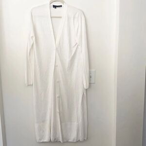 360 Long Cardigan linen Italian Yarn Sweater M